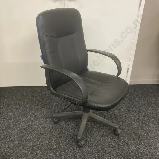 Avant Black Leather Effect Desk Chair