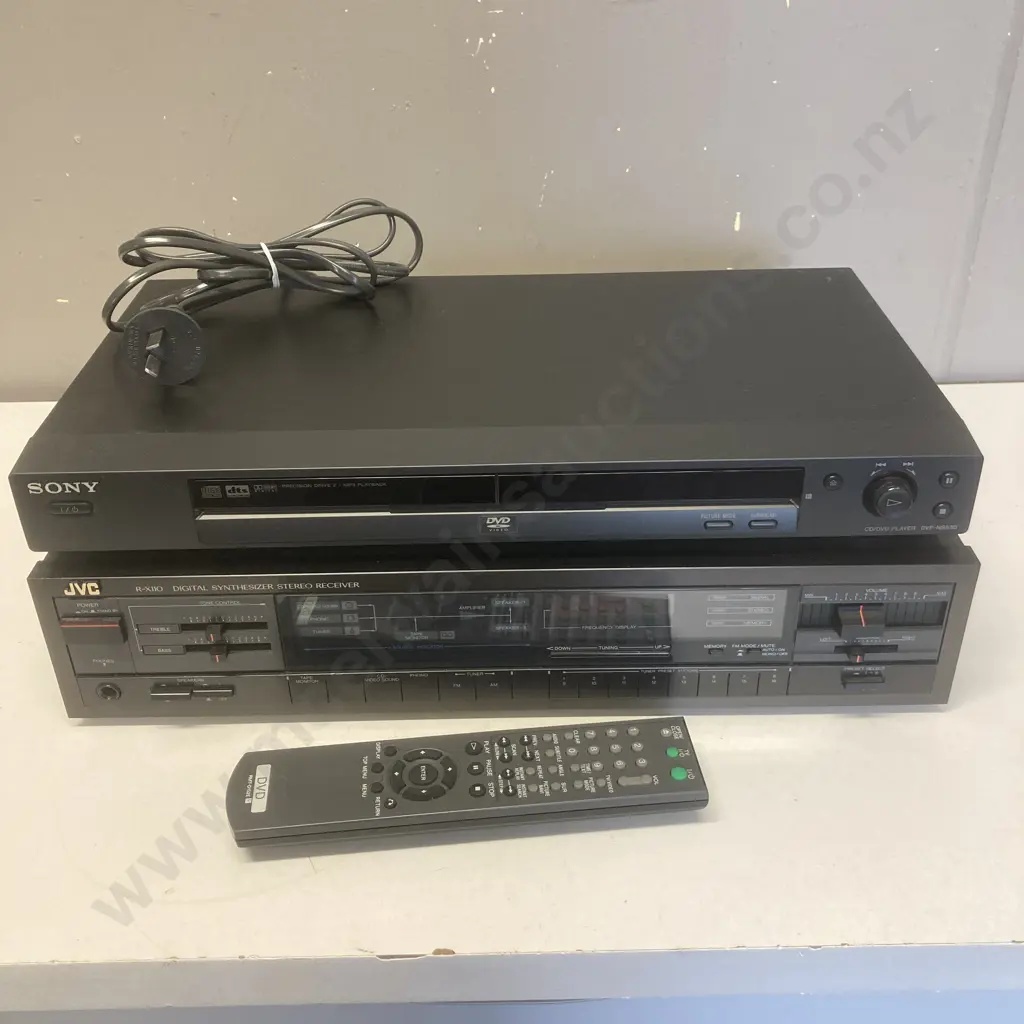 Sony DVD Player With Remote Control. JVC RX110 Digital Synthesizer Stereo Receiver Image 1++