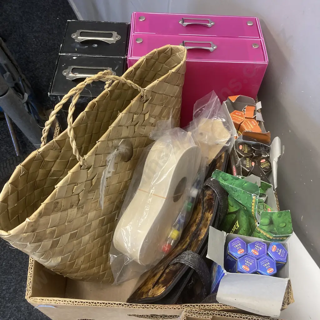 Box Lot Incense, Ukulele Kit, Storage Drawers Etc Image 1++