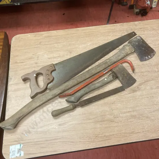 Axe, Hatchet, Crowbar, Handsaw & File