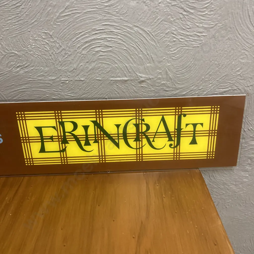 Large Vintage Erincraft Supertex Sign 20 x 131cm Image 1++