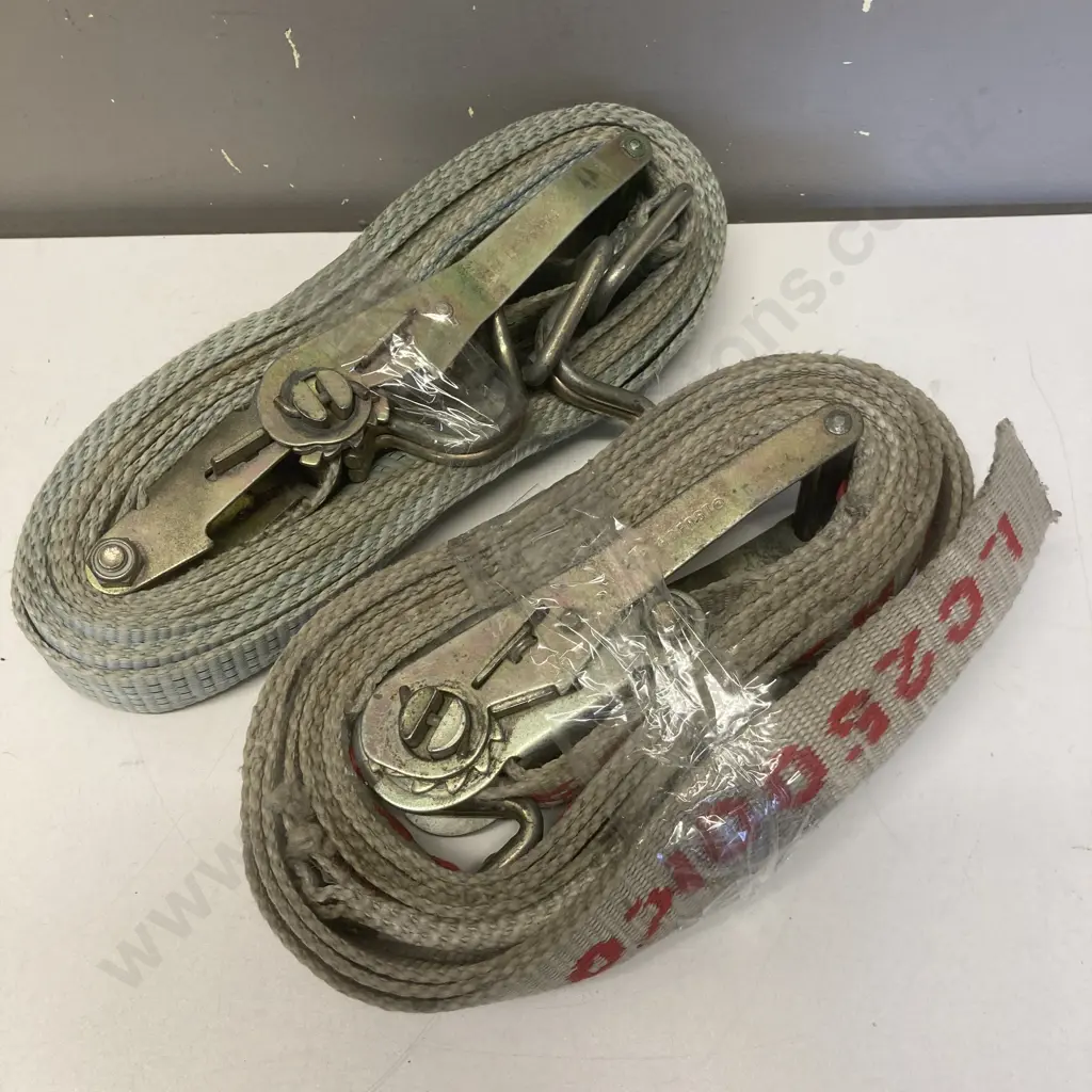 Pair of Ratchet Tie Downs & Pair of Steel Twitches Image 1++