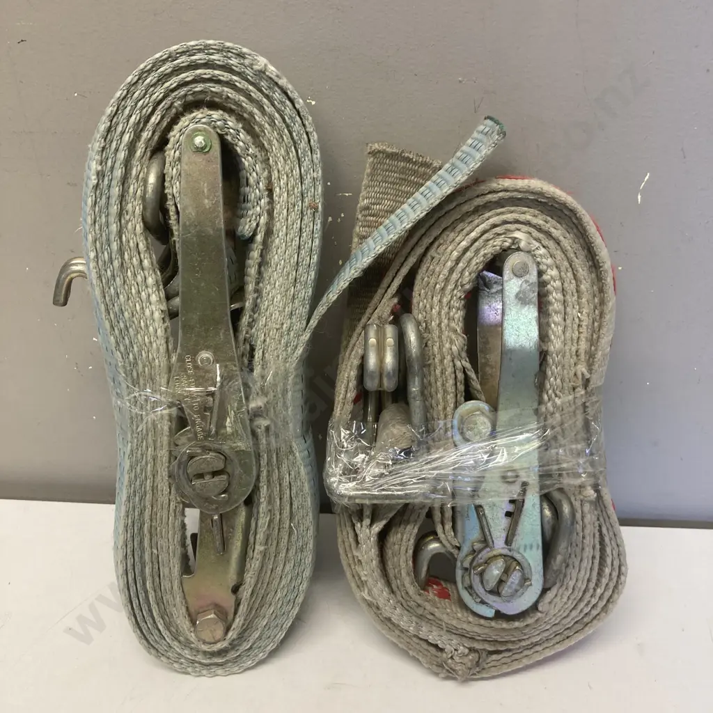 Pair of Ratchet Tie Downs & Pair of Steel Twitches Image 1++