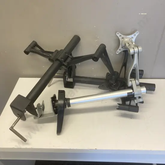 3 x Clamp On Computer Monitor Stands