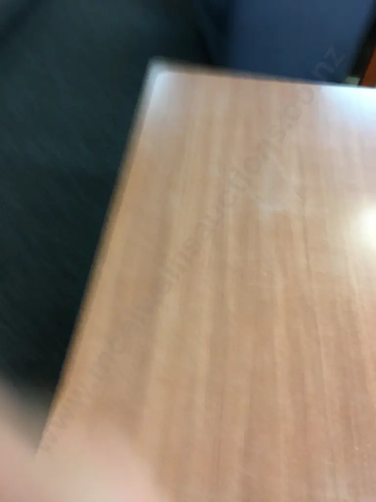 Mid Century Desk With Brown Formica Top. H75 W90.5 D60cm Image 1++