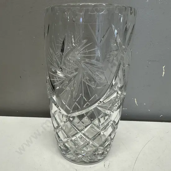 Vintage Lead Cut Crystal Vase H20cm.