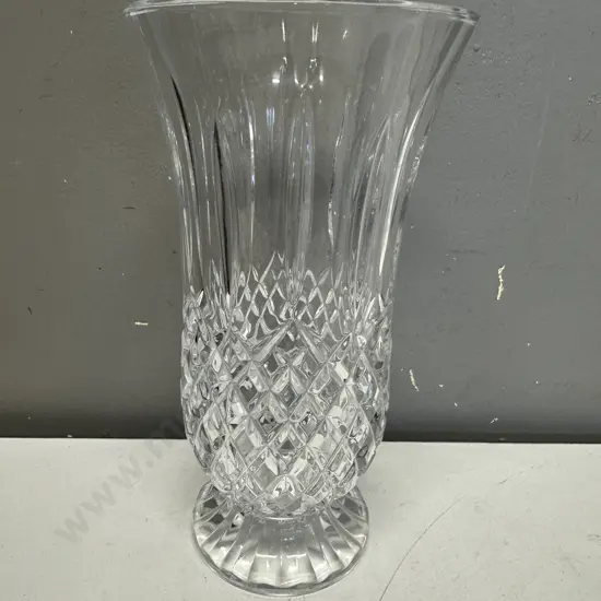 Vintage Footed Cut Glass Vase H25cm. 