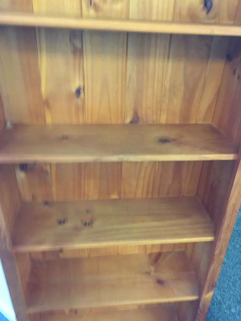 Pine Bookcase With 4 Fixed Shelves. H179 W79 D29cm Image 1++