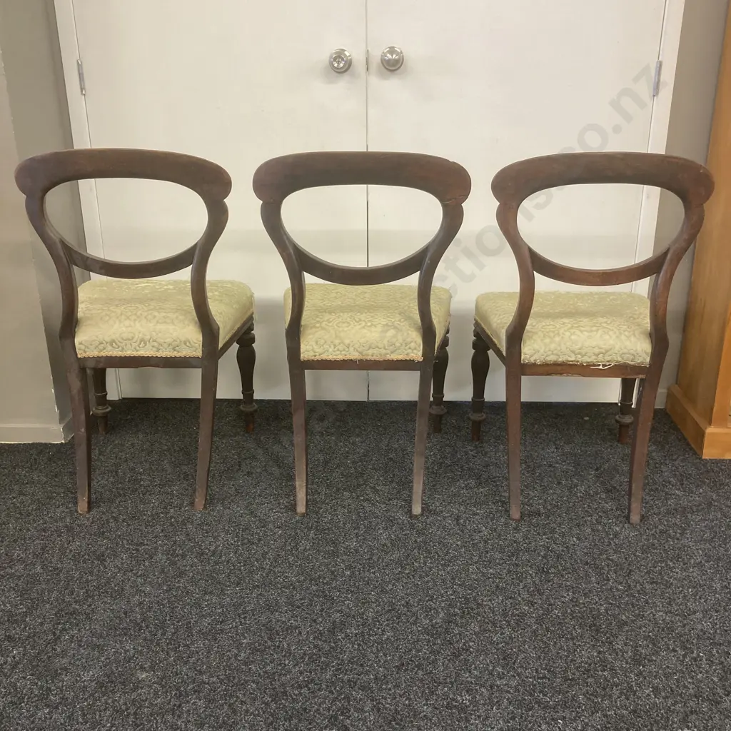 Set of 3 Antique Victorian Quality Mahogany Dining Chairs Image 1++