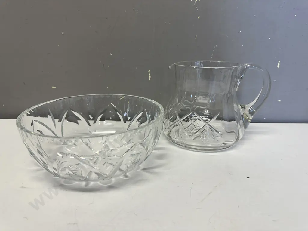 Crystal Fruit Bowl & Pitcher Image 1++