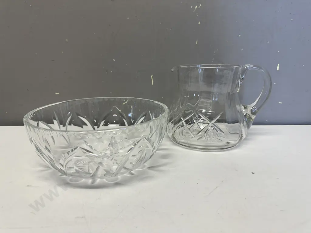 Crystal Fruit Bowl & Pitcher Image 1++