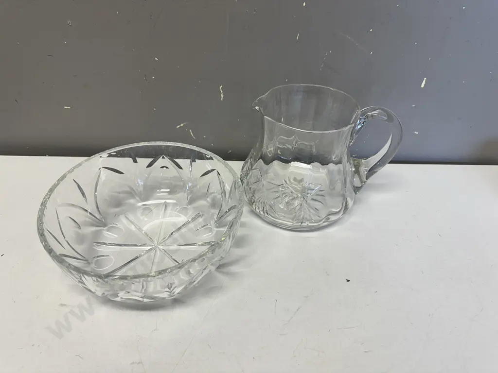 Crystal Fruit Bowl & Pitcher Image 1++