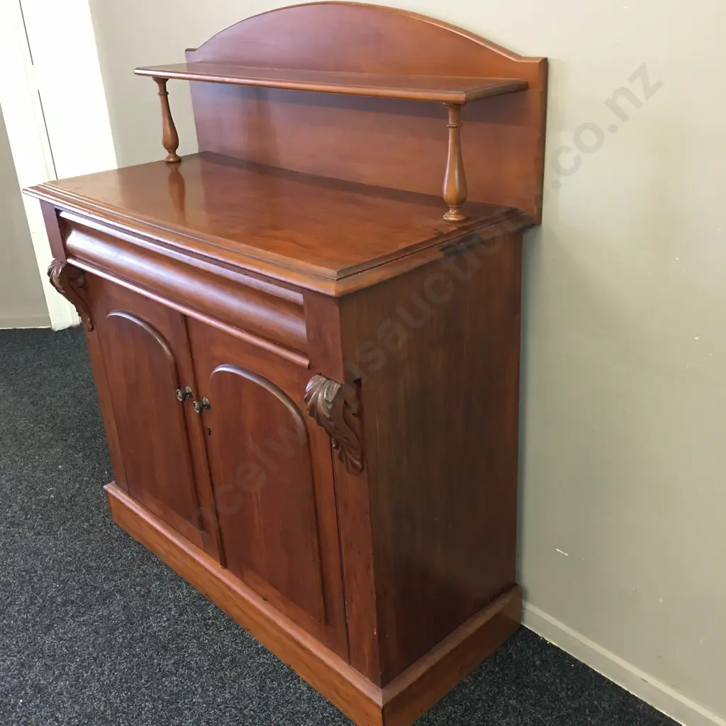 Antique Mahogany 2 Door Chiffonier With Cutlery Drawer. H127 W106 D48cm Image 1++