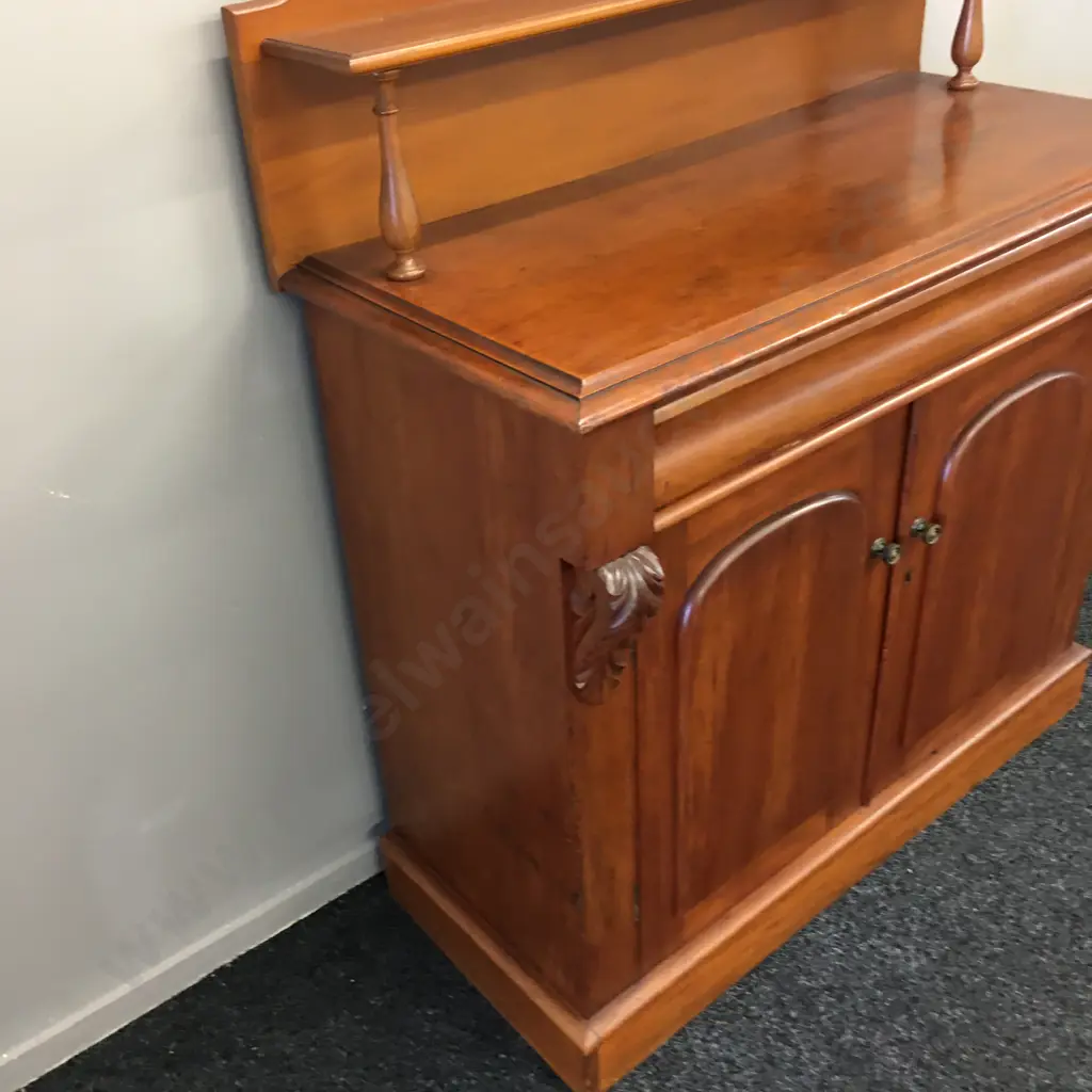 Antique Mahogany 2 Door Chiffonier With Cutlery Drawer. H127 W106 D48cm Image 1++