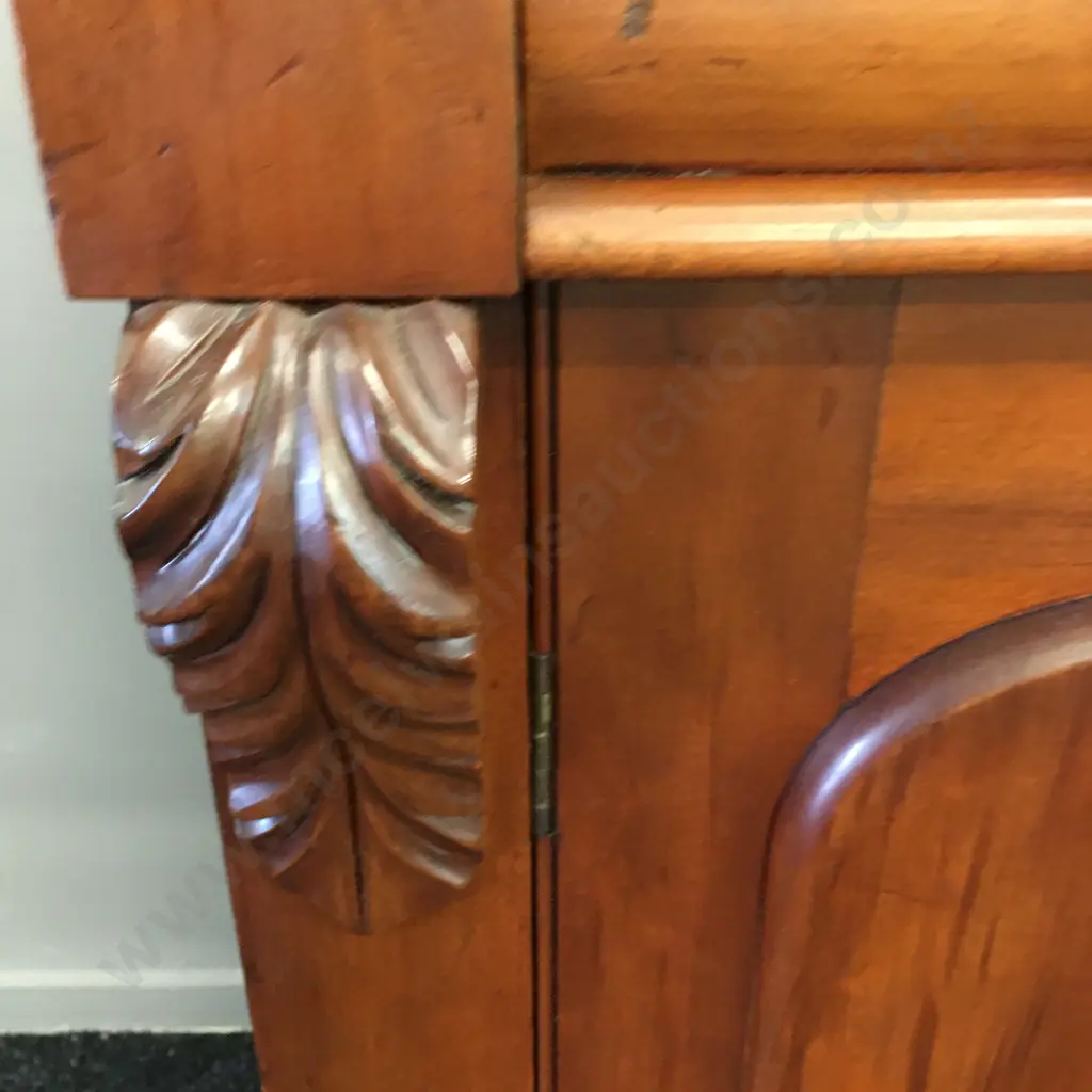 Antique Mahogany 2 Door Chiffonier With Cutlery Drawer. H127 W106 D48cm Image 1++