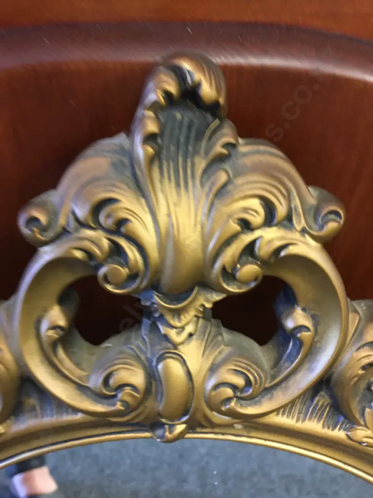 Ornate Gilt Oval Mirror H73,W70cm. Image 1++