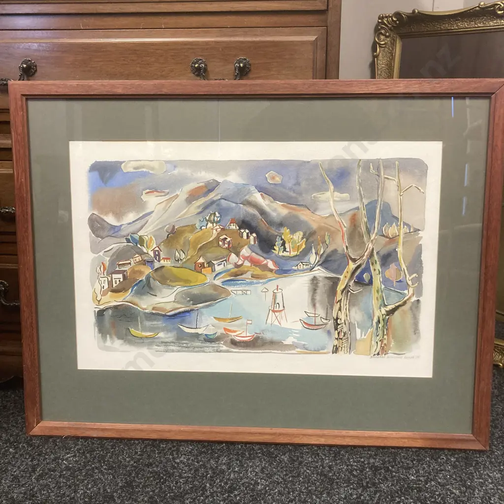 "Harbour" Watercolour by Barbara Blakemore Fowler '75, 55 x 72cm Image 1++