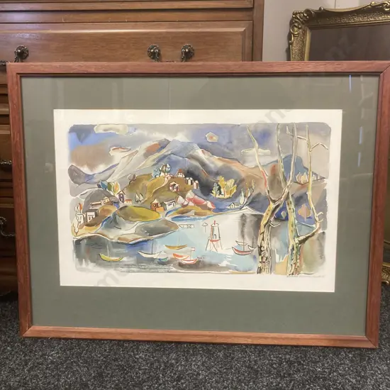 "Harbour" Watercolour by Barbara Blakemore Fowler '75, 55 x 72cm