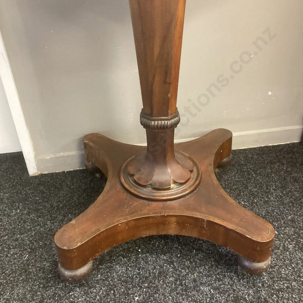 Large Victorian Mahogany & Veneer Cheval Mirror On Metal Castors. 144 x 72cm (af) Image 1++