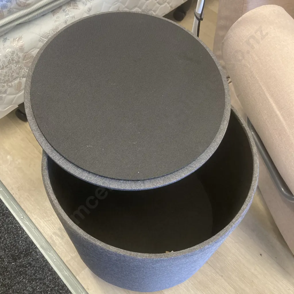 Roma Ottoman - Grey Storage Ottoman With Padded Lid. 44 x 40cm Image 1++