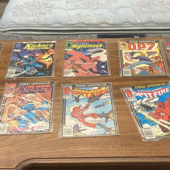 11 x Marvel Comics Assorted MERC, KICKERS INC, NIGHTMASK, DP & SPITFIRE 1986/87 New Universe VF to NM