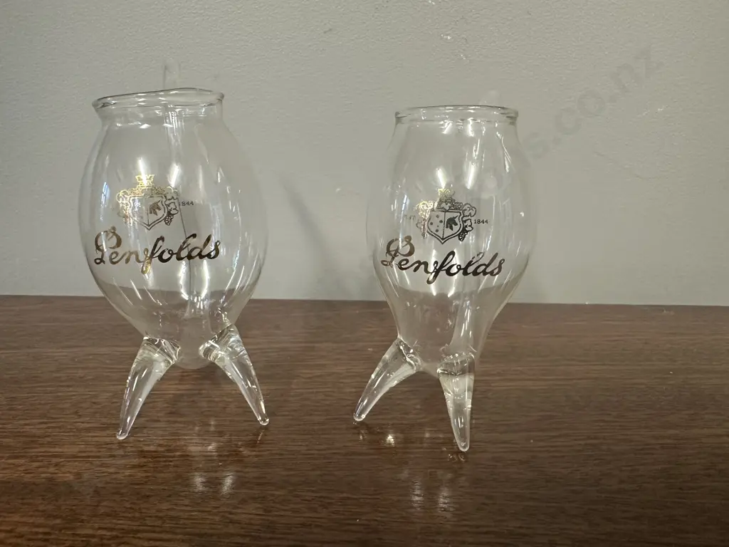 Pair Of Vintage Penfolds Glass Port Sippers Image 1++