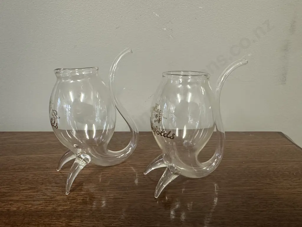 Pair Of Vintage Penfolds Glass Port Sippers Image 1++
