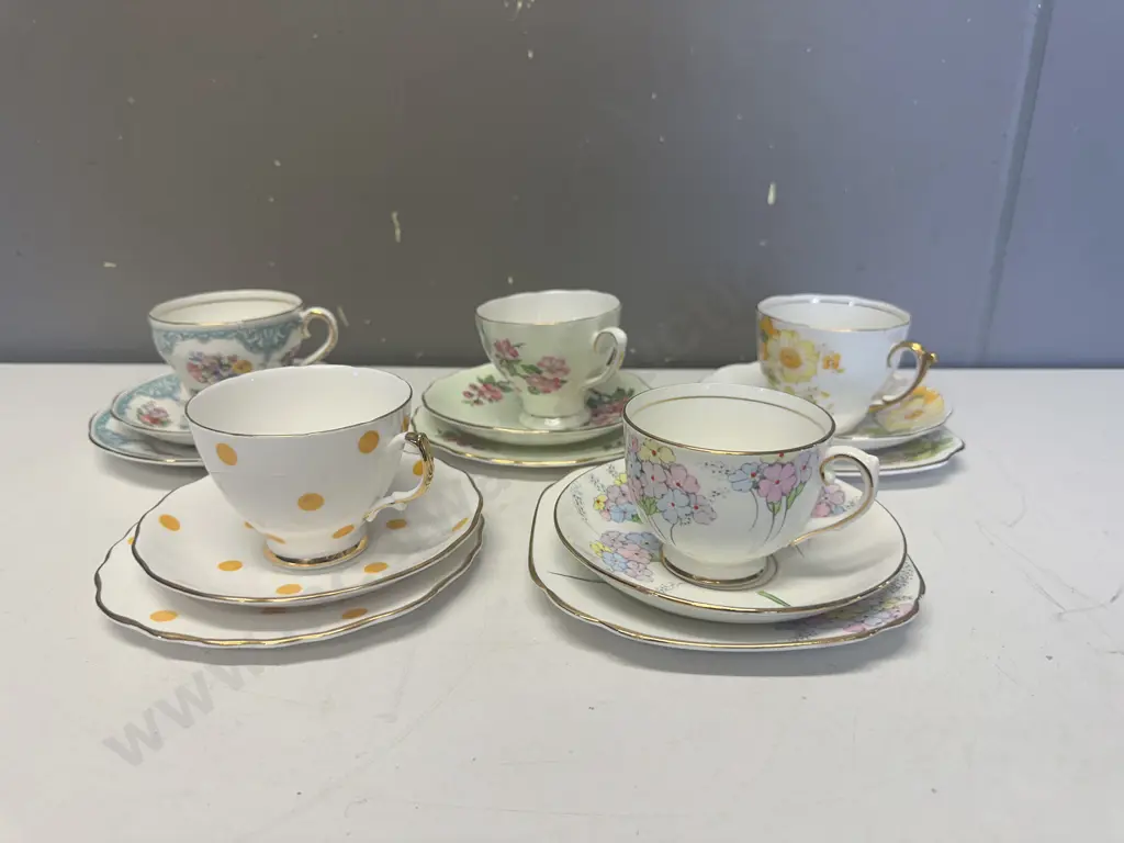 Vintage Trios x 5 Including Roslyn, Colclough Etc Image 1++