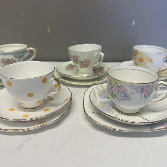 Vintage Trios x 5 Including Roslyn, Colclough Etc