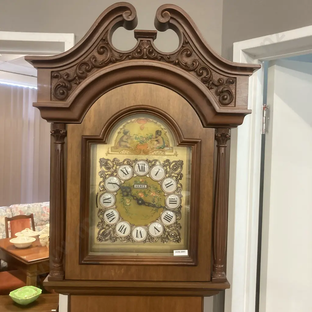Grandfather Clock - Hertz Italia Clock Co, Chiming. H201cm Image 1++