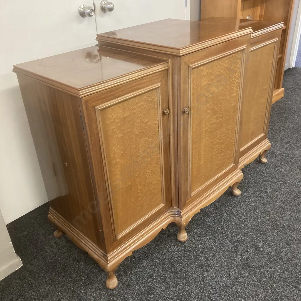 Mahogany & Burwood Sideboard (Gramaphone Cabinet) With Cabriole Legs. H99 W138 D54cm Image 1++