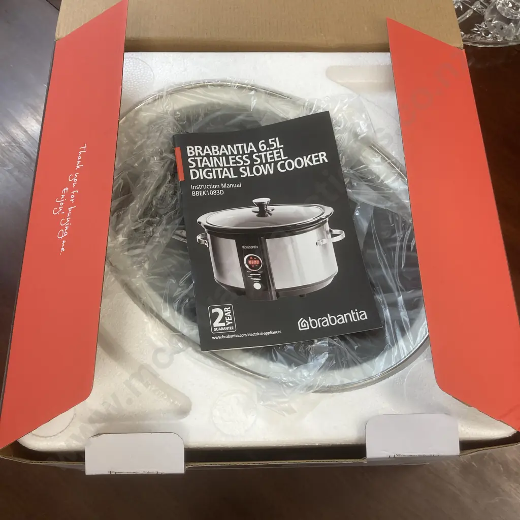 Brabantia 6.5 Litre Digital Slow Cooker Model BBEK1083D - New In Box Image 1++