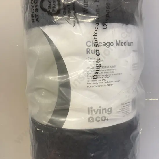 Living & Co Chicago Medium Rug, Black 120 x 180cm