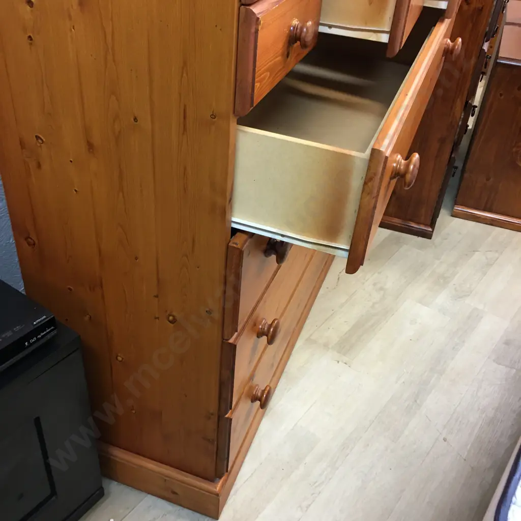 Pine 9 Drawer Scotch Chest. H117 D106 W43cm Image 1++