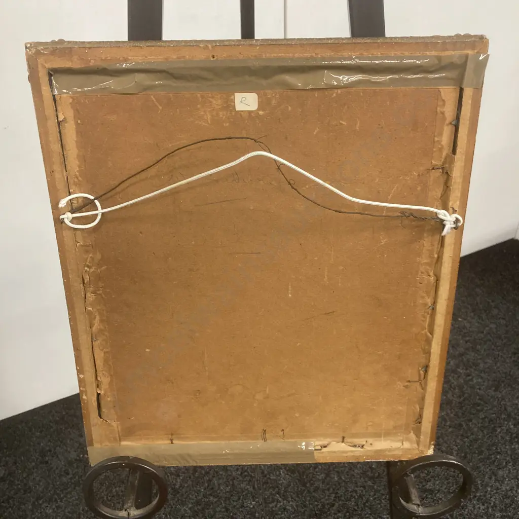 Antique Bevelled Wall Mirror With Plaster Frame. 40 x 35cm (As Found) Image 1++