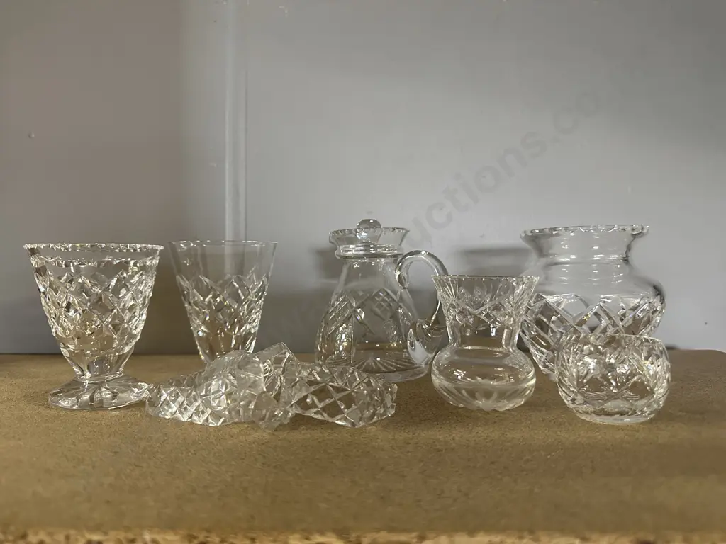 Assorted Crystal Items Including Vases, Napkin Rings Etc Image 1++