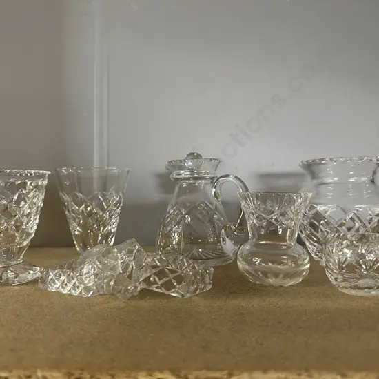 Assorted Crystal Items Including Vases, Napkin Rings Etc