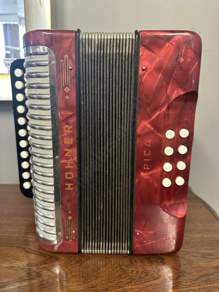 Vintage Small Hohner Erica Button Accordion  Image 1++