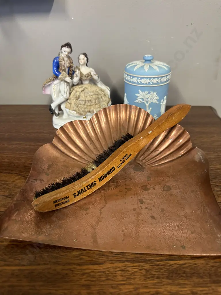 Antique Copper Table Brush & Pan, Figurine Etc Image 1++