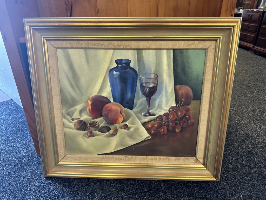 Vintage Gilt Framed Still Life Art Work Signed M Willams H58,W69cm   Image 1++