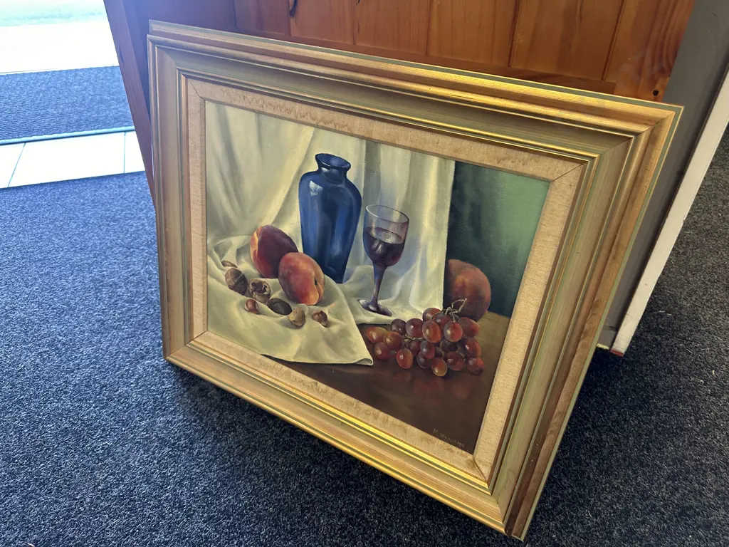 Vintage Gilt Framed Still Life Art Work Signed M Willams H58,W69cm   Image 1++