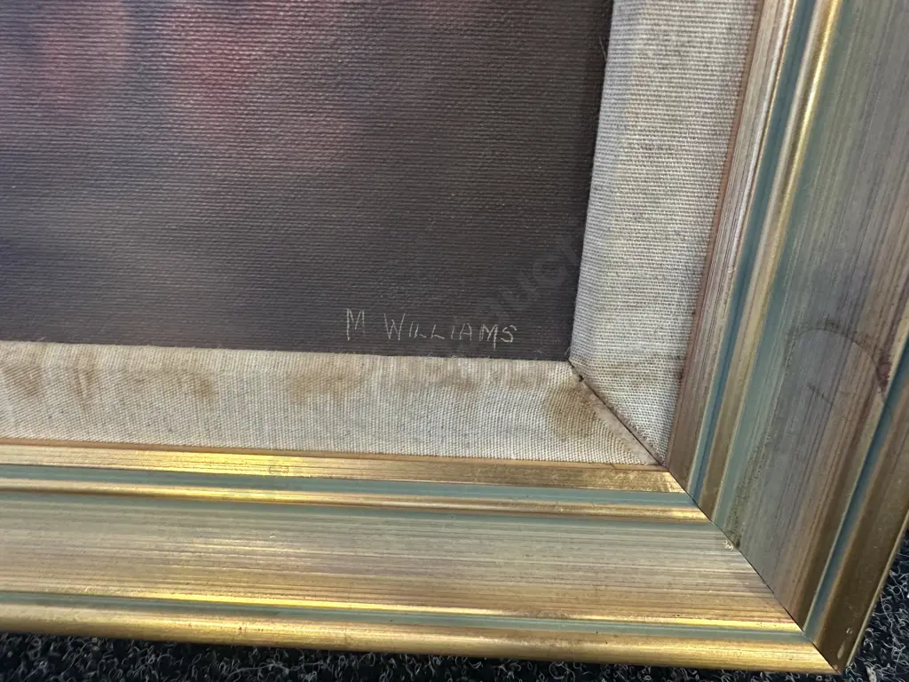 Vintage Gilt Framed Still Life Art Work Signed M Willams H58,W69cm   Image 1++