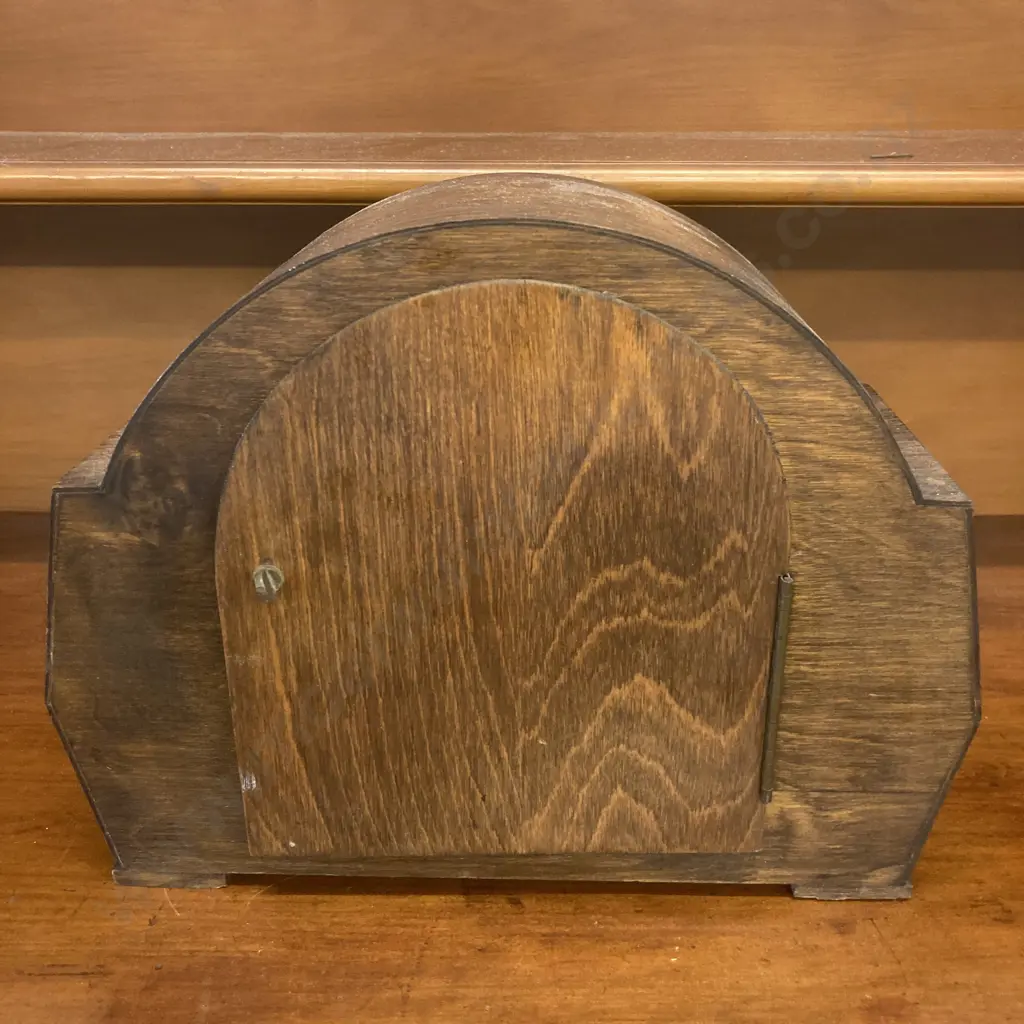 Vintage German HAC (Hamburg American Corporation) Art Deco Crossed Arrows Mantle Clock c1920s With Key Image 1++