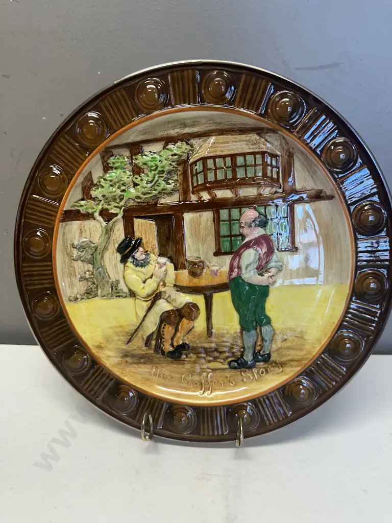 Hand Painted Falcon Ware Wall Plate "The Gaffers Story" Dia 27cm Image 1++