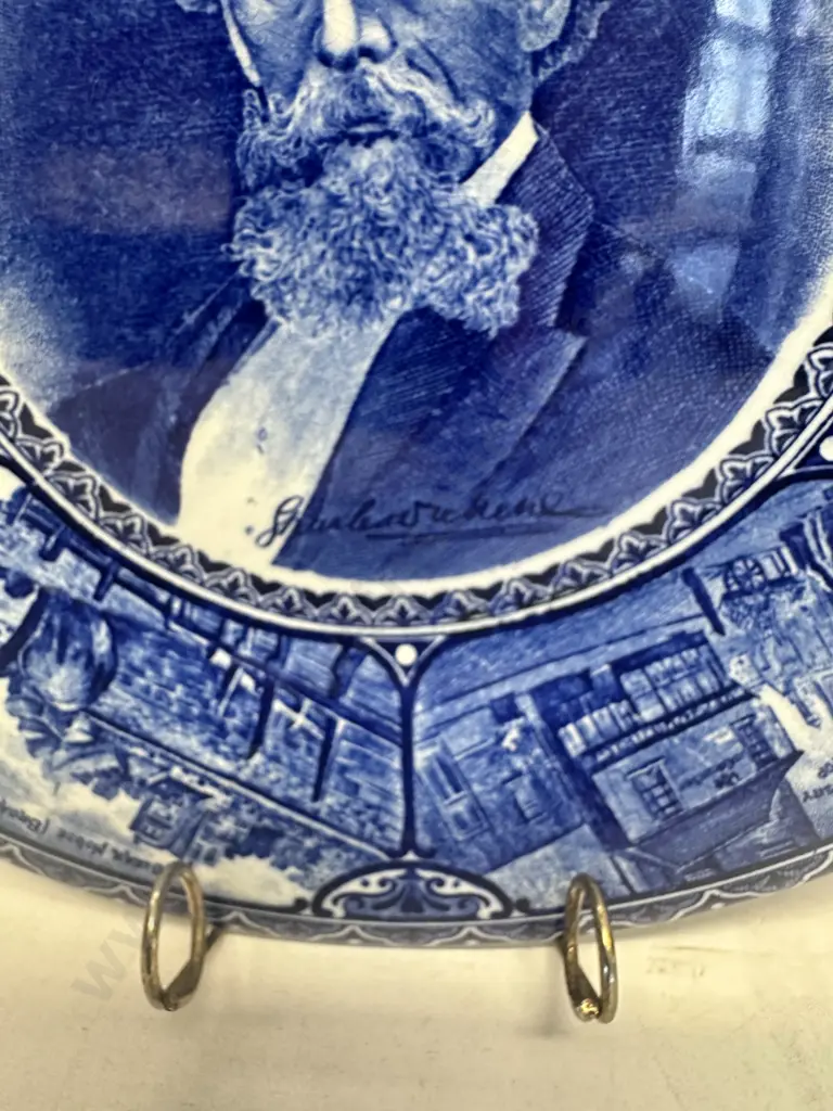 Antique Opaque China Charles Dickens Plate c1904 Rd No 434243. Dia 26cm Image 1++