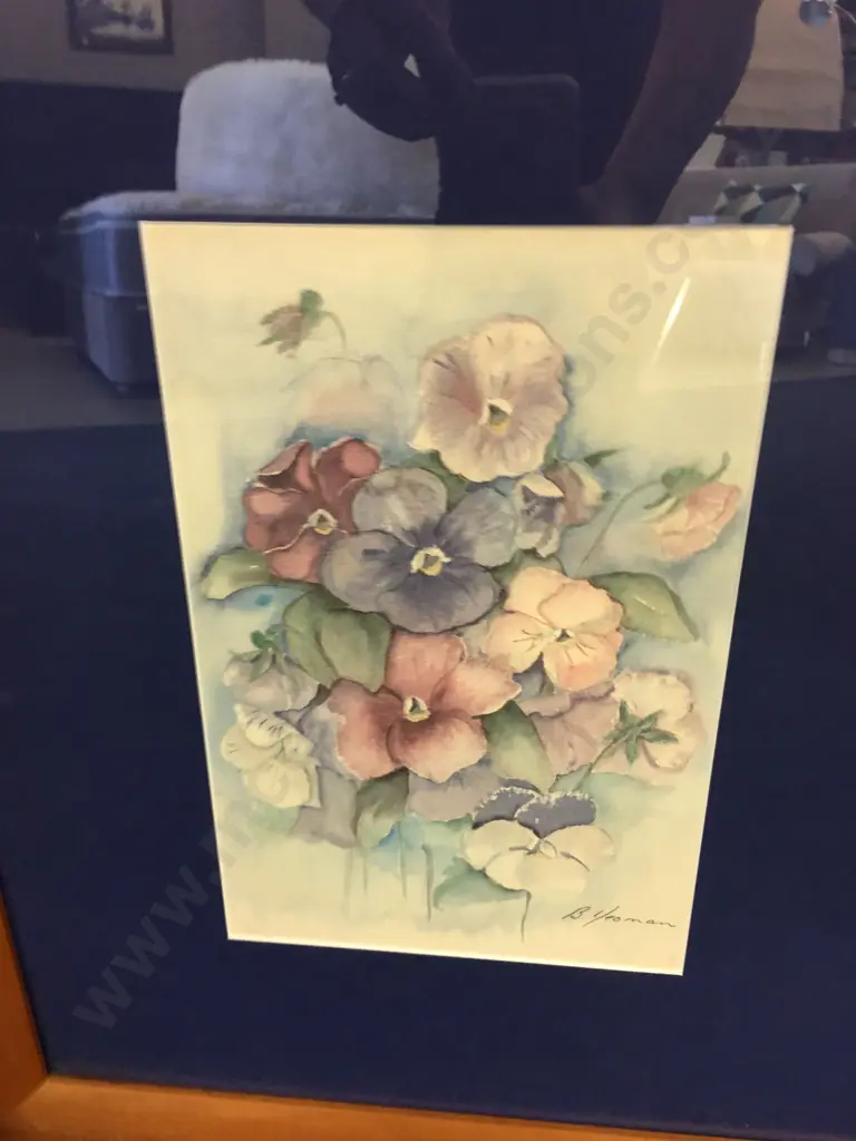 Pair Of Framed Artwork Signed B.Yeoman H63,W53cm. Image 1++