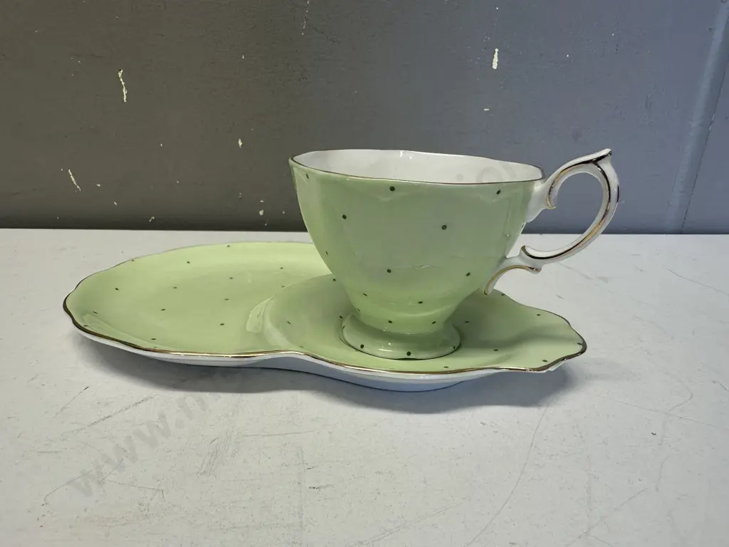 Royal Albert Tennis Set - Mint Green With Polka Dots Image 1++