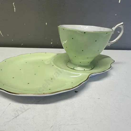 Royal Albert Tennis Set - Mint Green With Polka Dots