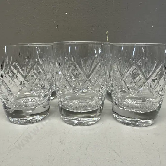 Set Of Six Royal Doulton Crystal Sherry Glasses