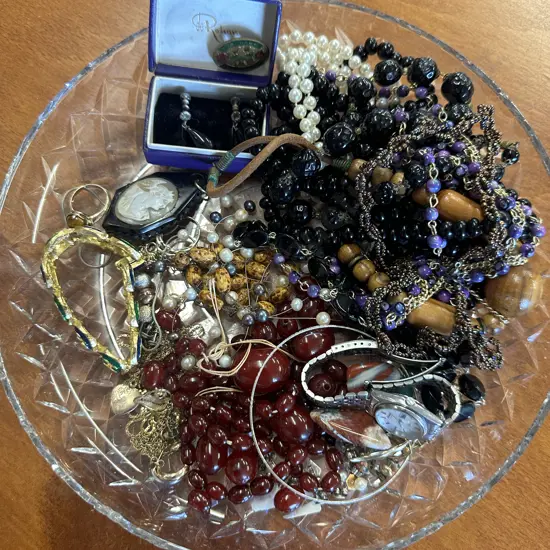 Selection Of Costume Jewellery Including Seiko Watch, Earings Etc